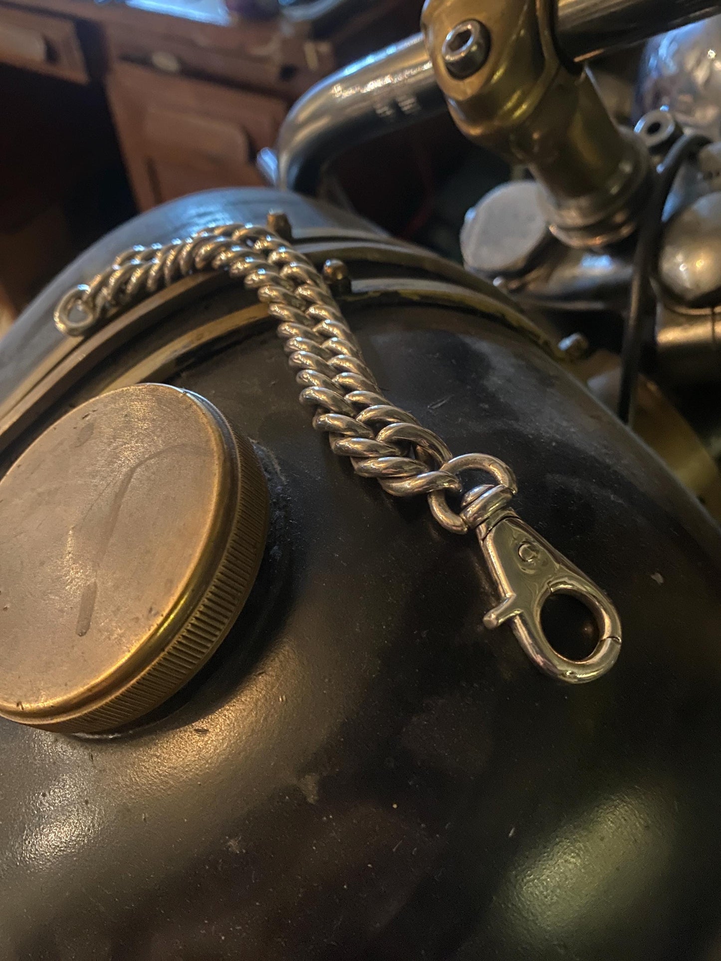 Double Curb Solid Sterling Silver Bracelet. 15mm. 925 Handmade