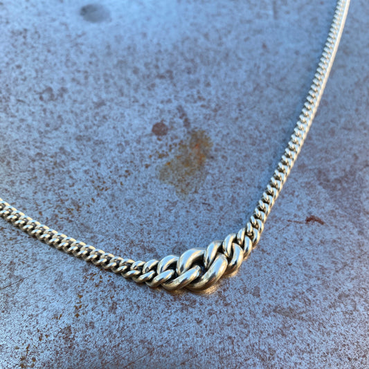 Graduated 925 Solid Sterling Silver Drop Chain Necklace.