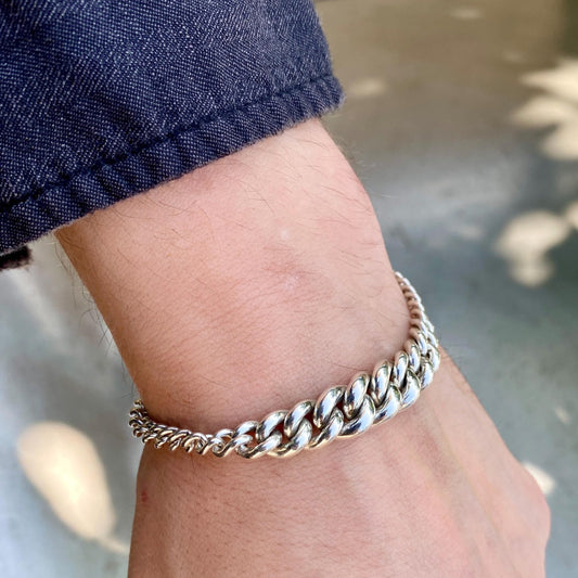 Graduated 925 Sterling Silver Bracelet.