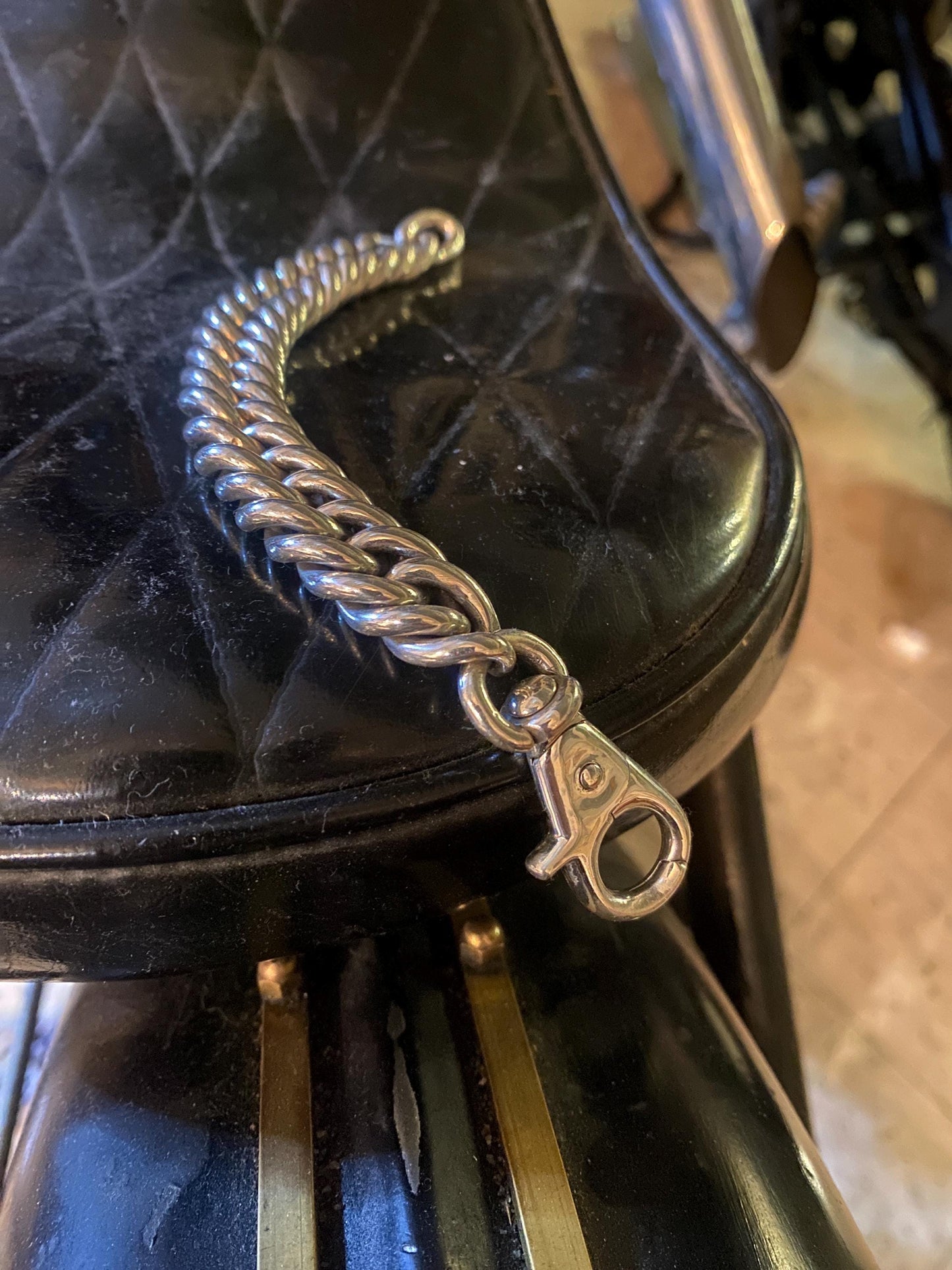 Double Curb Solid Sterling Silver Bracelet. 15mm.  925 Handmade