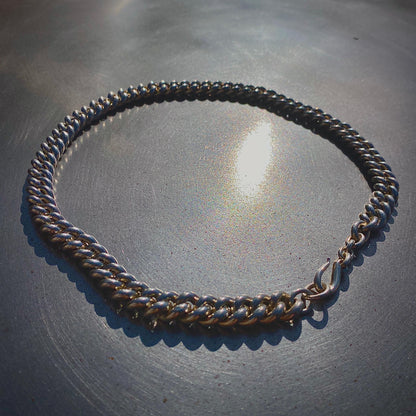 Pearl Curb Chain— 925 Sterling Silver, Single Curb, Hook Clasp