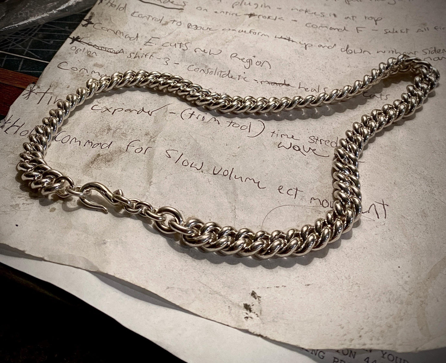 Pearl Curb Chain— 925 Sterling Silver, Single Curb, Hook Clasp