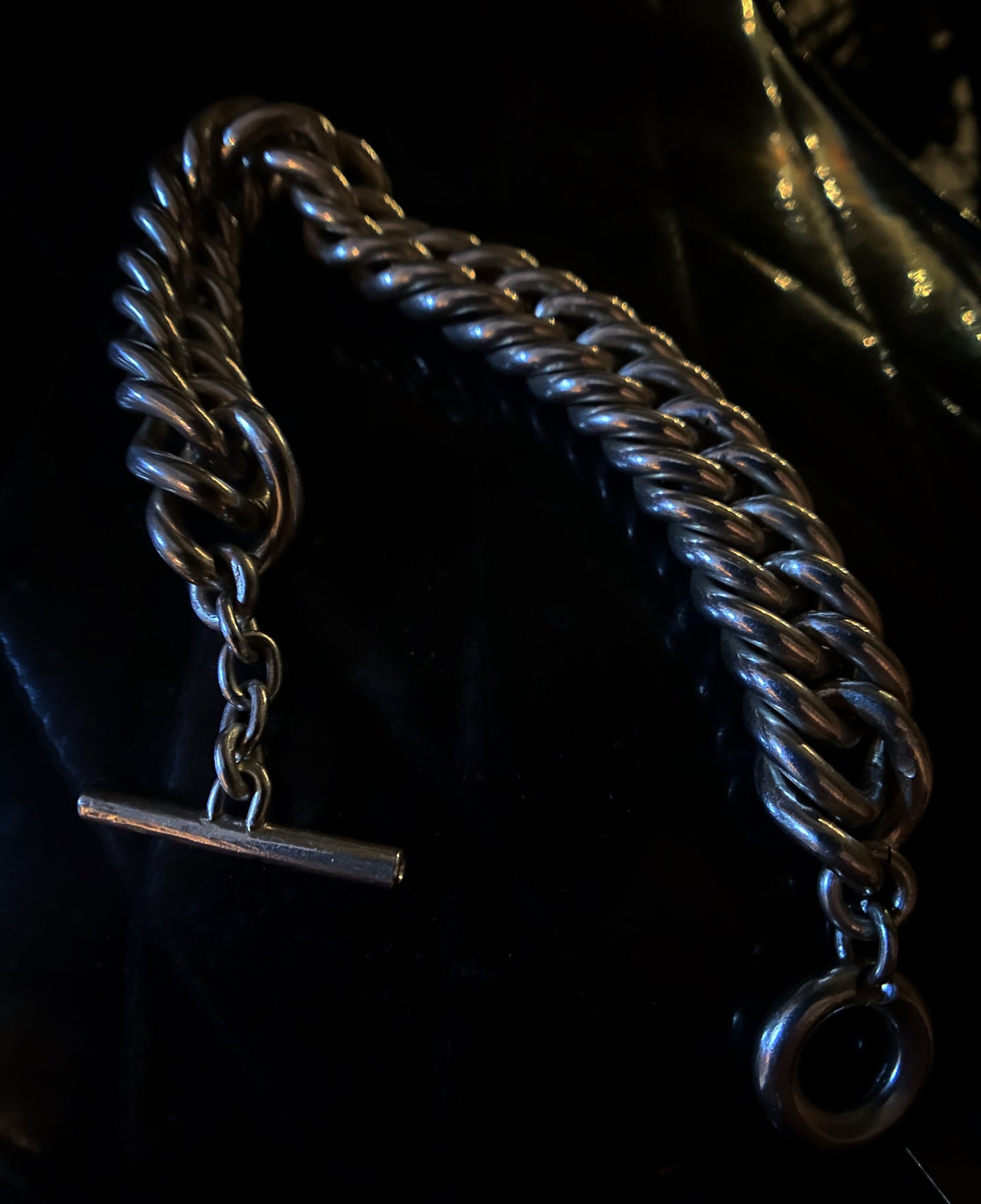 Double Curb Solid Sterling Silver Bracelet. 15mm.  925 Handmade