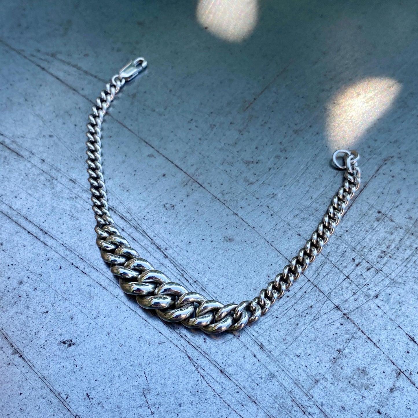 Graduated 925 Sterling Silver Bracelet.