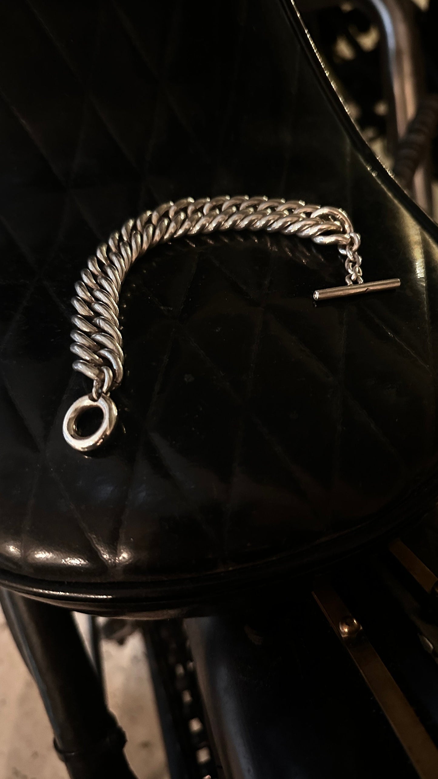 Double Curb Solid Sterling Silver Bracelet. 15mm.  925 Handmade